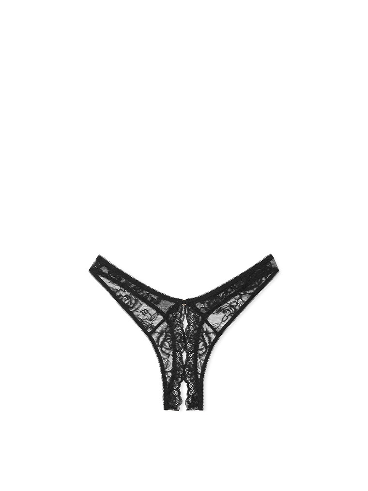 轻薄网纱刺绣性感开裆丁字裤