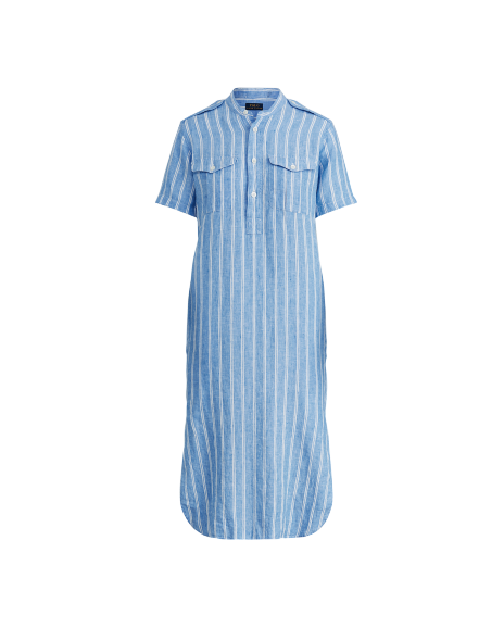 Ralph Lauren 条纹衬衫式连衣裙