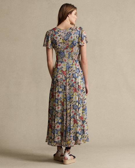 Ralph Lauren 花卉图案V领连衣裙