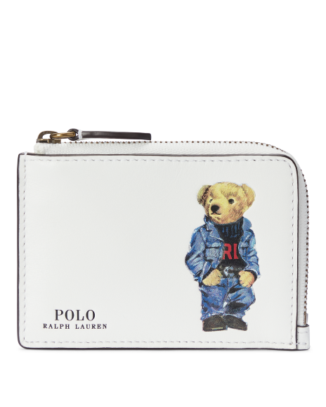 Ralph Lauren Polo Bear皮革拉链卡夹