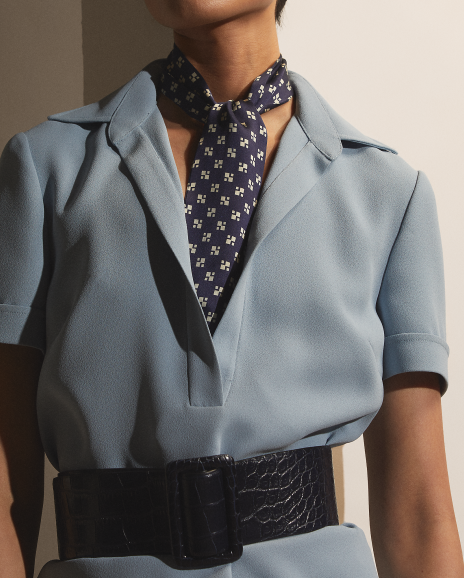 Ralph Lauren Clarisa绉纱卡迪女式衬衫