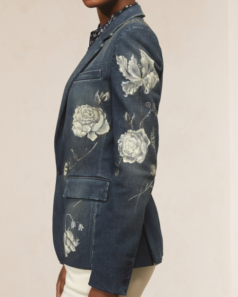Ralph Lauren Calan花卉图案牛仔布外套