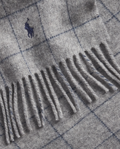 Ralph Lauren 窗格纹围巾