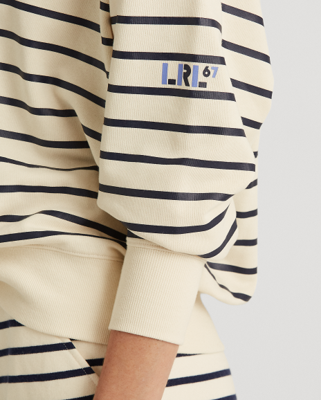 Ralph Lauren 宽松版条纹毛圈布连帽衫