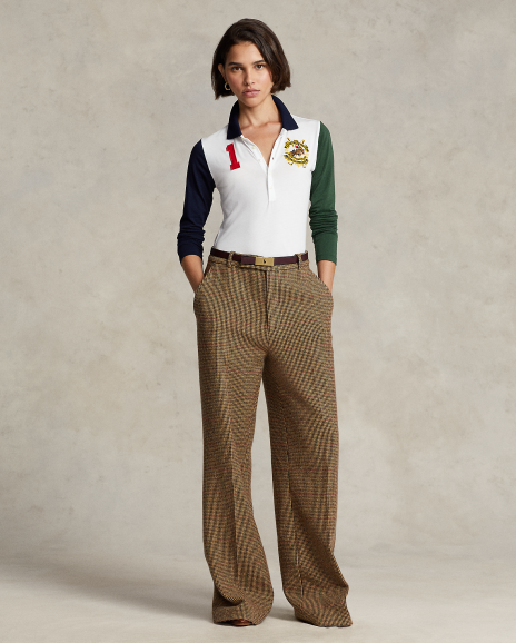 Ralph Lauren 修身版色块平纹针织Polo衫