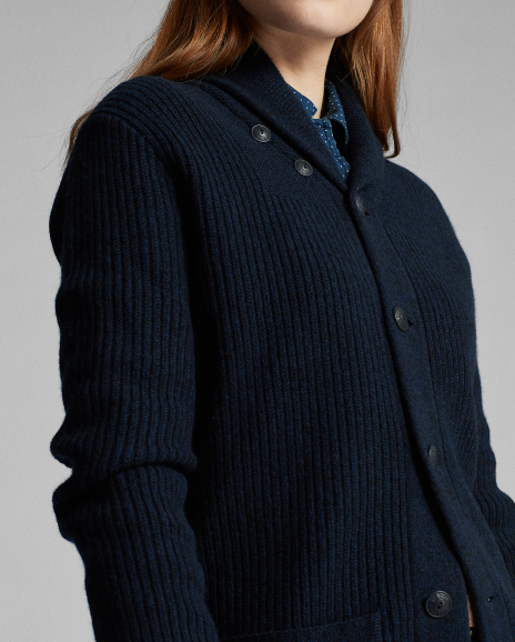 Ralph Lauren 常规版型羊绒青果领针织开襟衫
