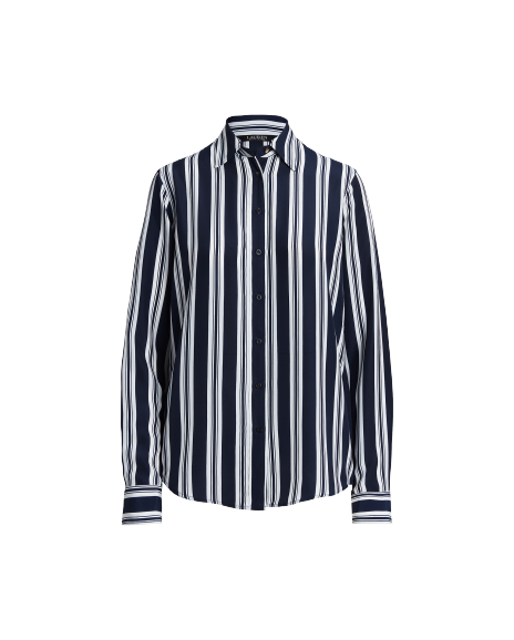 Ralph Lauren 宽松版条纹绉纱衬衫