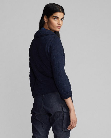 Ralph Lauren 绗缝靛蓝平纹针织夹克