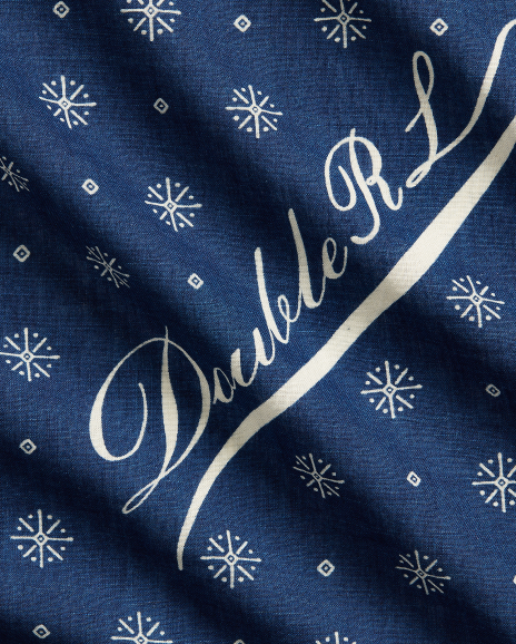 Ralph Lauren 徽标靛蓝棉质大方巾