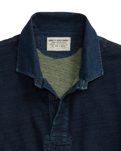 Ralph Lauren 靛蓝棉质毛圈布橄榄球衫