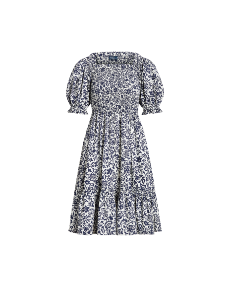 Ralph Lauren 花卉灯笼袖棉质连衣裙