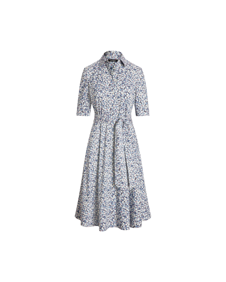Ralph Lauren 花卉图案配腰带衬衫式连衣裙