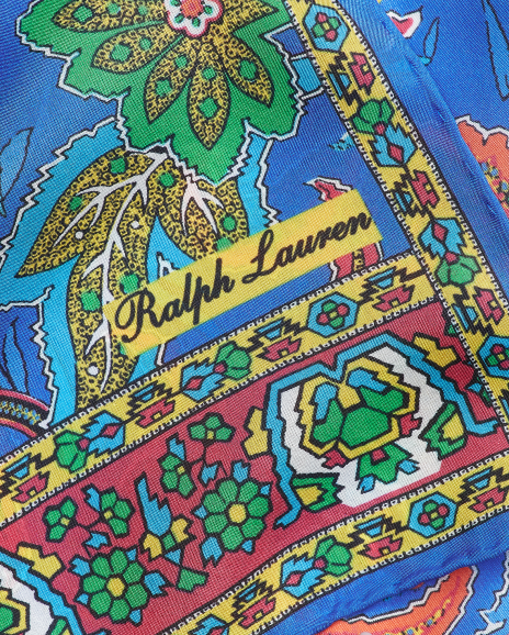 Ralph Lauren 花卉图案桑蚕丝围巾