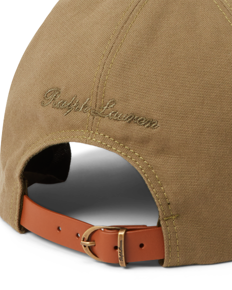 Ralph Lauren 字母组合图案帆布棒球帽