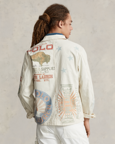 Ralph Lauren 棉质牛仔布图案画家夹克