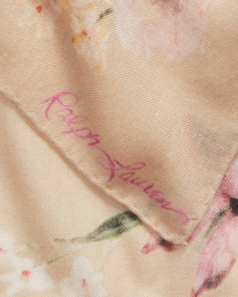 Ralph Lauren 水彩花卉印花羊绒披肩