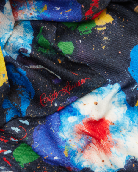 Ralph Lauren 彩色图案印花羊绒披肩