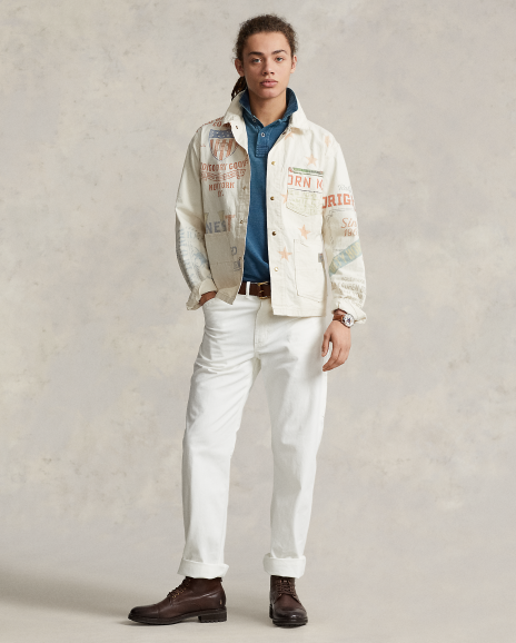 Ralph Lauren 棉质牛仔布图案画家夹克