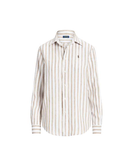 Ralph Lauren 宽松版型条纹亚麻衬衫