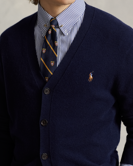Ralph Lauren 标准版羊毛V领针织开襟衫