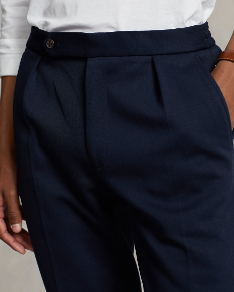 Ralph Lauren 褶裥双面针织西装长裤