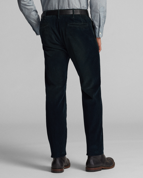 Ralph Lauren 修身版棉靛蓝色灯芯绒长裤