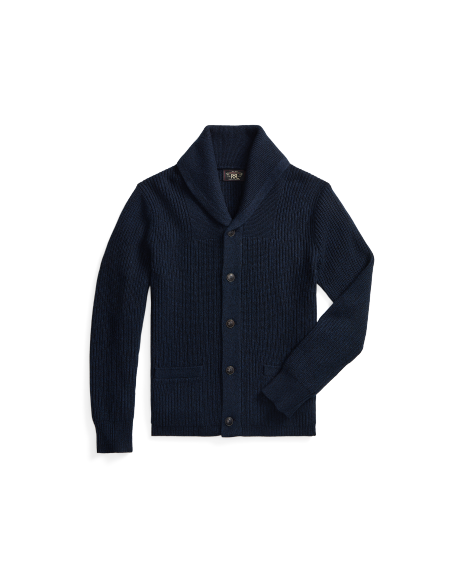 Ralph Lauren 纹理感羊绒青果领针织开襟衫