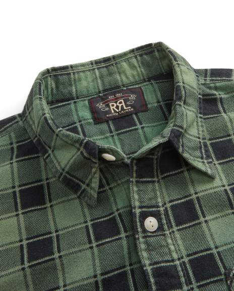 Ralph Lauren 格纹印花厚软棉质面料工作衬衫