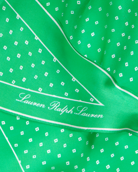 Ralph Lauren 几何印花桑蚕丝菱形围巾