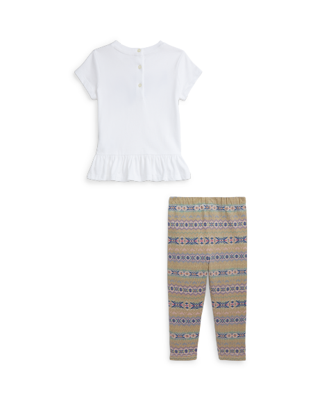 Ralph Lauren 费尔岛图案T恤与长裤套装