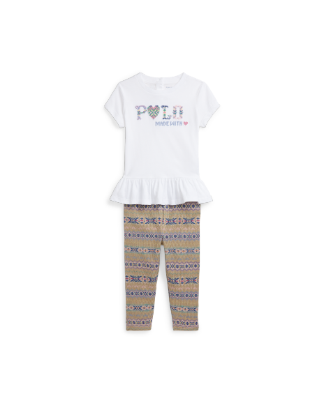 Ralph Lauren 费尔岛图案T恤与长裤套装