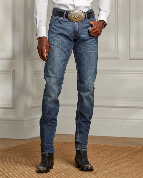 Ralph Lauren 修身版型褪色牛仔裤