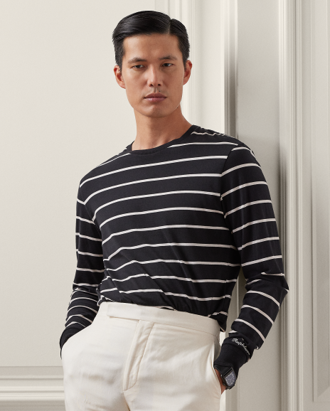 Ralph Lauren 条纹莱尔线棉质长袖T恤