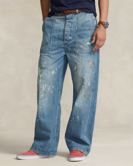 Ralph Lauren 宽大版户外风格棉牛仔裤