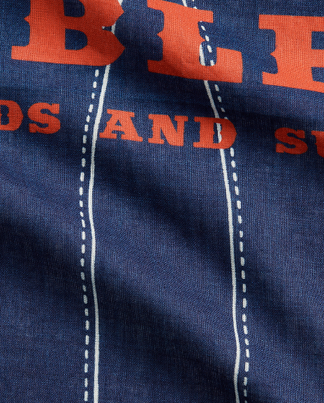 Ralph Lauren 靛蓝牛仔裤印花图案棉质大方巾