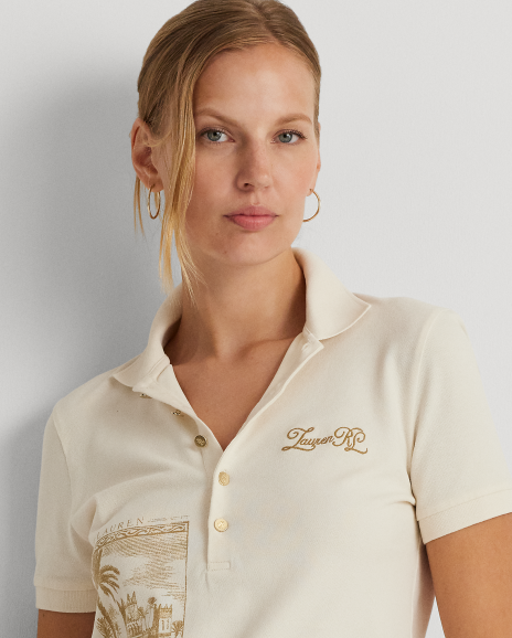 Ralph Lauren 修身版印花珠地布Polo衫