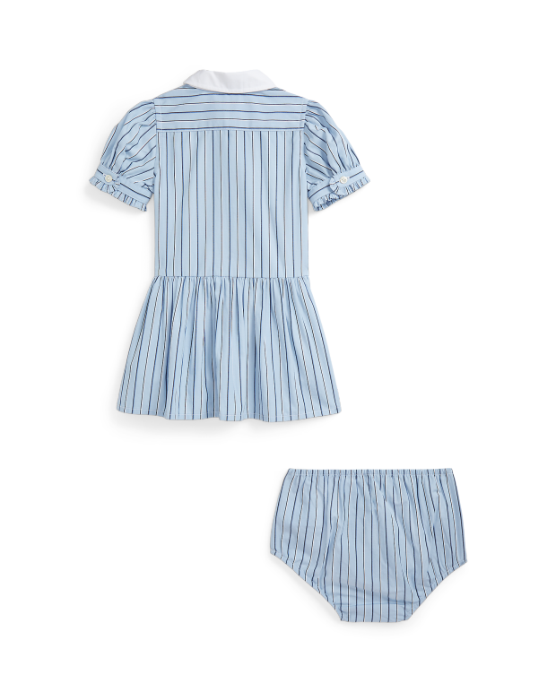 Ralph Lauren 褶边棉质连衣裙和灯笼裤