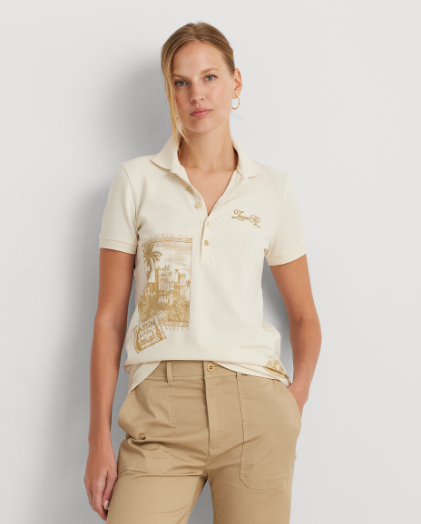 Ralph Lauren 修身版印花珠地布Polo衫
