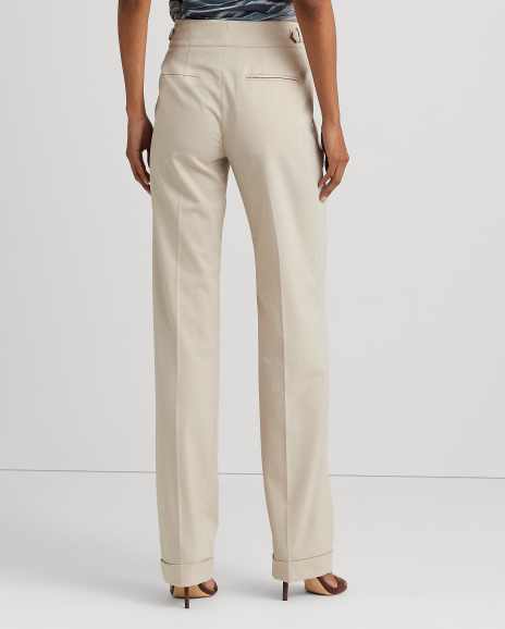 Ralph Lauren 褶裥斜纹布直筒长裤