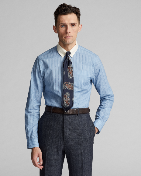 Ralph Lauren 修身版型几何条纹梭织衬衫