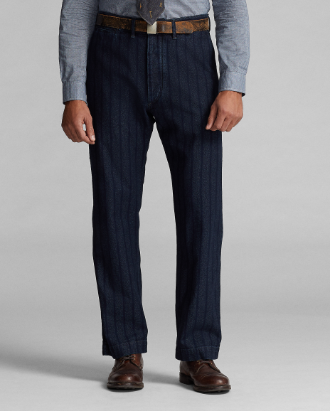 Ralph Lauren 经典版条纹斜纹棉布户外长裤