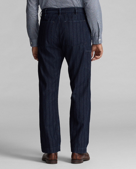 Ralph Lauren 经典版条纹斜纹棉布户外长裤