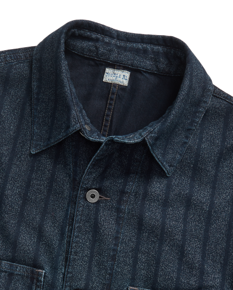 Ralph Lauren 条纹斜纹棉布衬衫式夹克