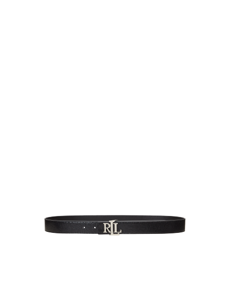 Ralph Lauren 徽标两面用蜥蜴纹压花皮革腰带