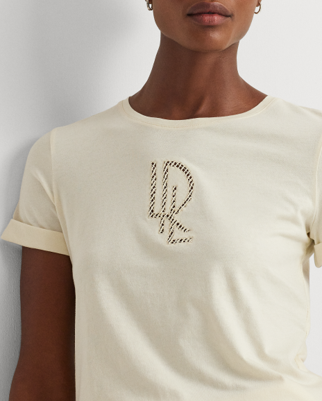 Ralph Lauren 宽松版珠饰徽标平纹针织T恤