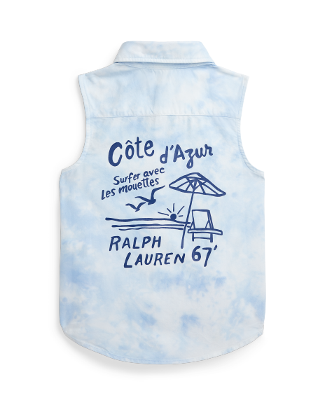 Ralph Lauren 扎染印花扭结棉质衬衫