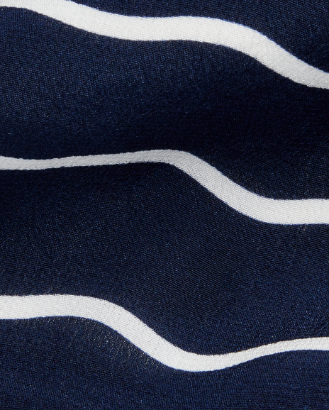 Ralph Lauren 波浪条纹徽标桑蚕丝重绉领带