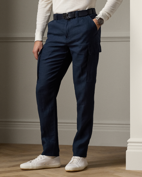 Ralph Lauren 修身版亚麻工装长裤