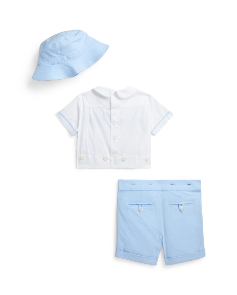 Ralph Lauren 衬衫短裤帽子三套装