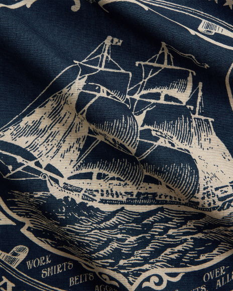 Ralph Lauren 帆船图案棉质大方巾